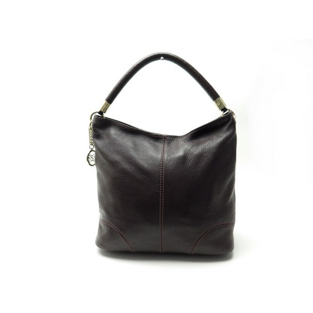 NEUF SAC A MAIN LANCEL FRENCH FLAIR A06120 EN CUIR GRAINE MARRON HANDBAG 695€