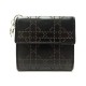 PORTEFEUILLE CHRISTIAN DIOR LADY CANNAGE PERFORE EN CUIR NOIR BILLFOLD 440€