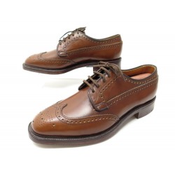 NEUF CHAUSSURES CHURCH'S GRAFTON 8F 42 DERBY BOUT FLEURI CUIR MARRON SHOES 850€