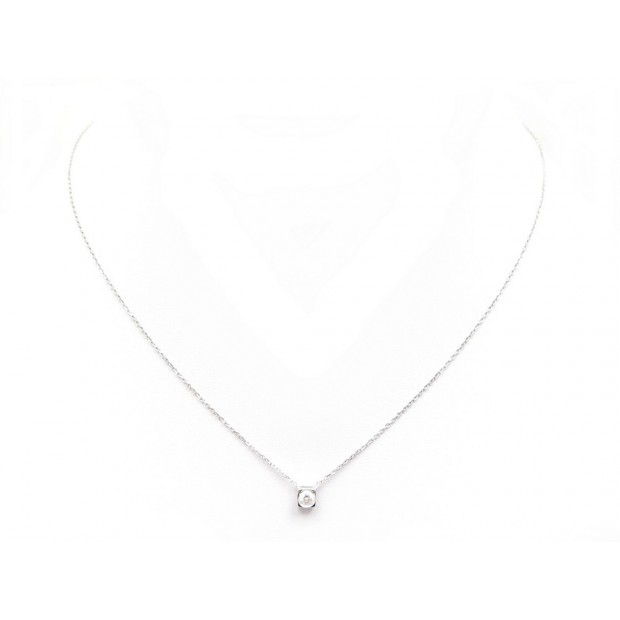 NEUF COLLIER DINH VAN LE CUBE DIAMANT 608113 OR BLANC 18K + BOITE NECKLACE 1450€