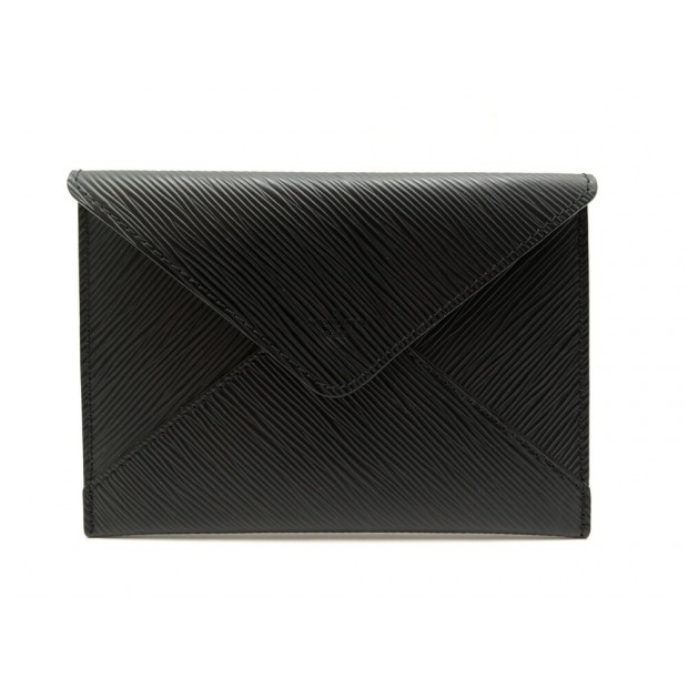 NEUF POCHETTE LOUIS VUITTON ENVELOPPE INVITATION EN CUIR EPI NOIR LEATHER POUCH