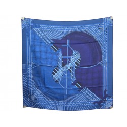 NEUF FOULARD HERMES MASAN & MASAN 2021 CARRE 90 EN SOIE BLEU BOITE SCARF 385€