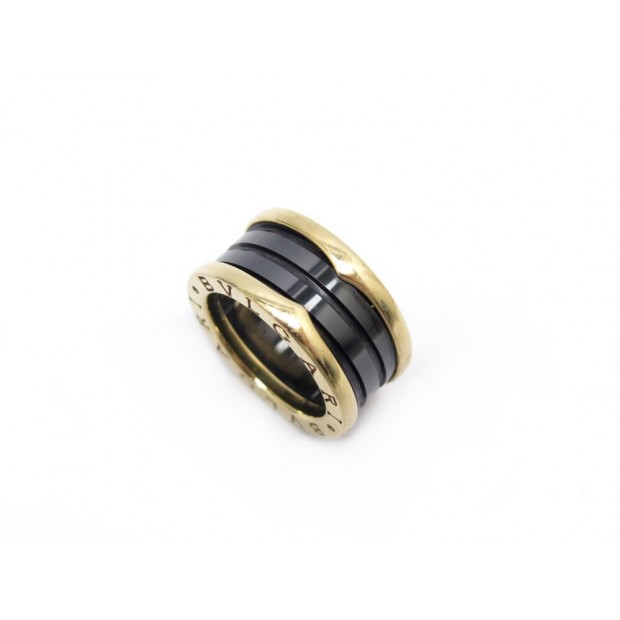 BAGUE BULGARI B.ZERO 1 T52 EN OR JAUNE 18K ET CERAMIQUE NOIRE GOLD RING 1800€