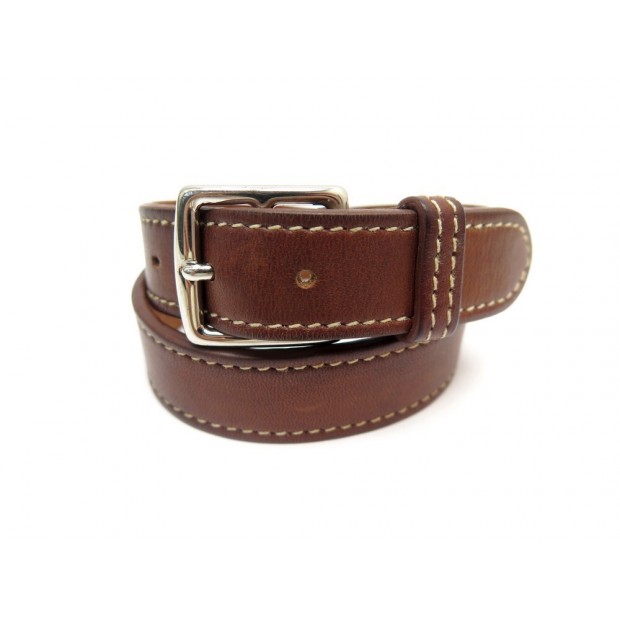 BRACELET HERMES ETRIVIERE DOUBLE TOUR T 18 CM CUIR CHAMONIX MARRON BANGLE 590€