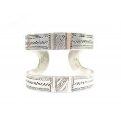 NEUF BRACELET HERMES TOUAREG ANO MANCHETTE ARGENT MASSIF SILVER STERLING BANGLE