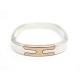 BRACELET HERMES PUZZLE JONC EN ARGENT MASSIF ET BRONZE 50GR T17CM SILVER BANGLE