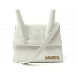 SAC A MAIN JACQUEMUS LE CHIQUITO MOYEN 203BA02 BANDOULIERE CUIR FACON CROCO 575€