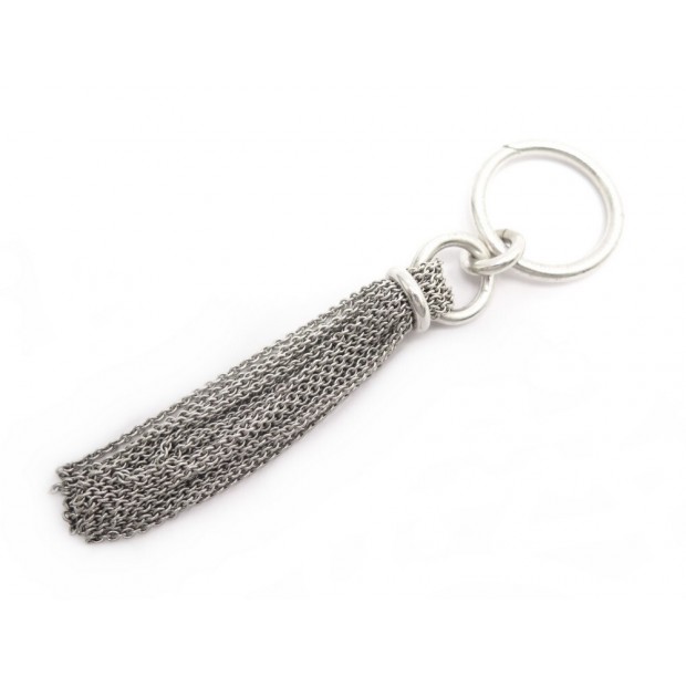 PORTE CLES HERMES POMPON EN ARGENT MASSIF 925 48GR BIJOU DE SAC SILVER KEY RING