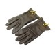 GANTS HERMES GLENAN 7.5 EN CUIR MARRON ET METAL DORE BROWN LEATHER GLOVES 770€