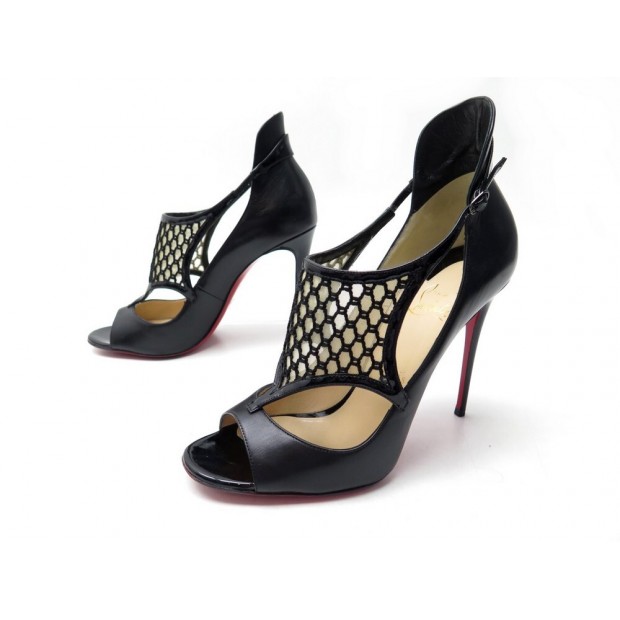 CHAUSSURES CHRISTIAN LOUBOUTIN MOSAIKA 100 1160823 39.5 ESCARPINS CUIR NOIR 965€