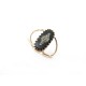 NEUF BAGUE PASCALE MONVOISIN MAHE NOIR BAKELITE DIAMANTS OR ROSE 9CT RING 370€