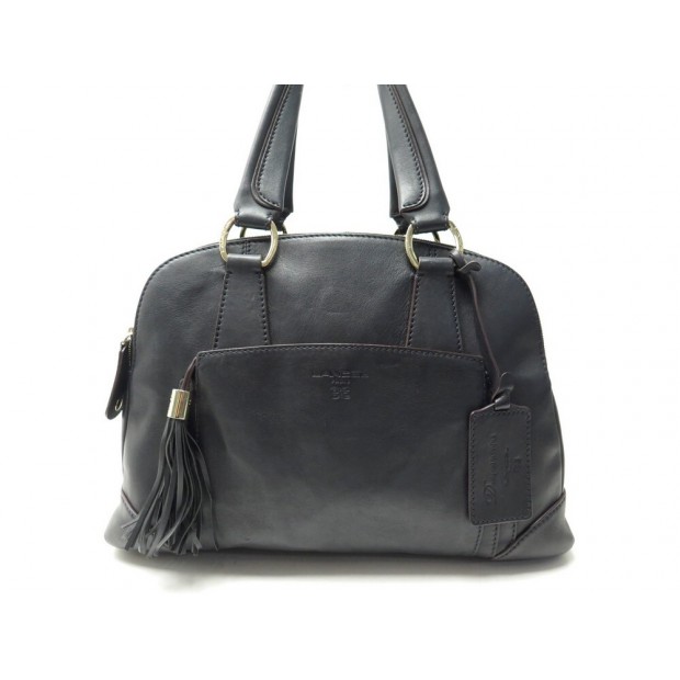 SAC A MAIN LANCEL MADEMOISELLE ADJANI EN CUIR NOIR CABAS LEATHER HAND BAG 1150€