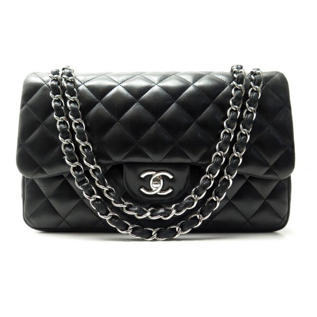 SAC A MAIN CHANEL CLASSIQUE TIMELESS JUMBO CUIR MATELASSE NOIR HAND BAG 8400€