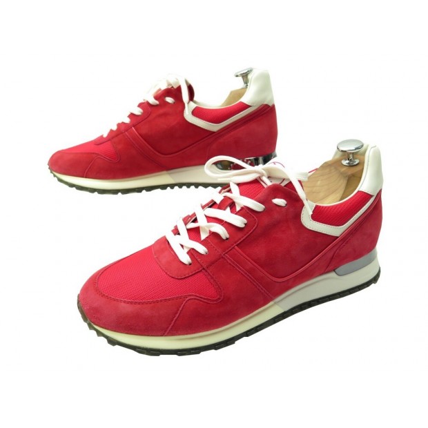 NEUF CHAUSSURES LOUIS VUITTON RUNAWAY 41 BASKETS DAIM ROUGE SUEDE SNEAKERS 750€
