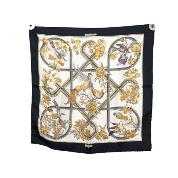 NEUF FOULARD HERMES CARAIBES VAUZELLES GAVROCHE 45 CARRE EN SOIE SILK SCARF 180€