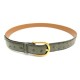 VINTAGE CEINTURE HERMES EN CUIR AUTRUCHE VERT T 67 75 GREEN OSTRICH LEATHER BELT