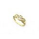 BAGUE T48 EN OR JAUNE 18K 3GR SERTIE 10 DIAMANTS 0.18K YELLOW GOLD DIAMONDS RING