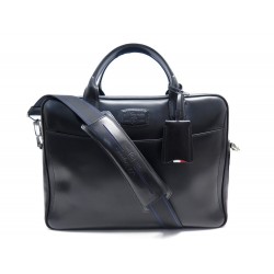 SACOCHE ST DUPONT LINE D PORTE DOCUMENTS CUIR NOIR BANDOULIERE BRIEFCASE 870€