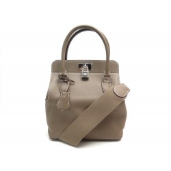 SAC A MAIN HERMES TOOLBOX 20 EN CUIR SWITF ETOUPE BANDOULIERE + BOITE BAG 6790€