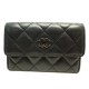 PORTE MONNAIE CHANEL TIMELESS CLASSIQUE LOGO CC EN CUIR MATELLASE NOIR 480€