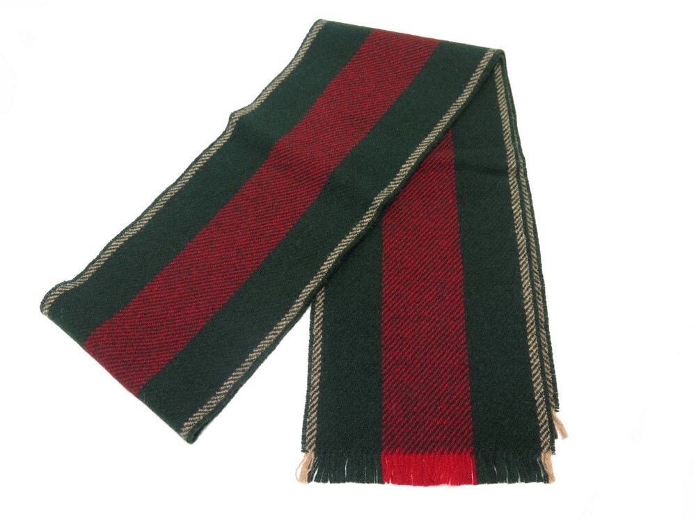 echarpe gucci 408419 100 laine rouge et vert red