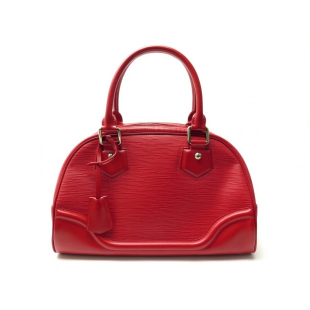 SAC A MAIN LOUIS VUITTON BOWLING MONTAIGNE PM EN CUIR EPI ROUGE HAND BAG 1830€