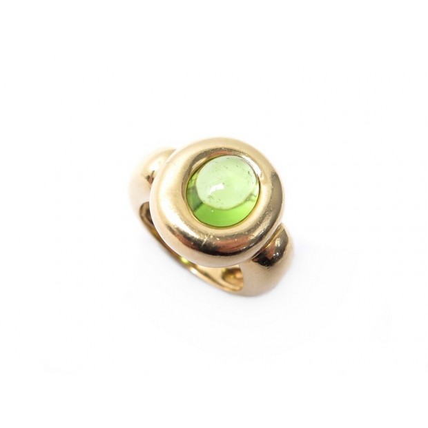 BAGUE POIRAY TAILLE 50 EN OR JAUNE 18K ET PERIDOT 10GR YELLOW GOLD RING