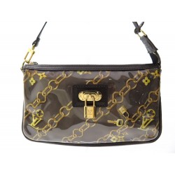 NEUF SAC A MAIN LOUIS VUITTON POCHETTE ACCESSOIRES CHARM EN VINYLE & CUIR CLUTCH