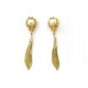 VINTAGE BOUCLES D'OREILLES YVES SAINT LAURENT PENDANTES DORE PERLES EARRINGS