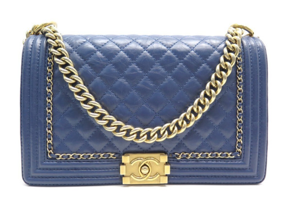 sac a main chanel grand boy en cuir cuir matelasse