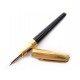 NEUF STYLO PLUME ST DUPONT OLYMPIO 480676 LAQUE NOIR & DORE + BOITE NEW PEN 530€