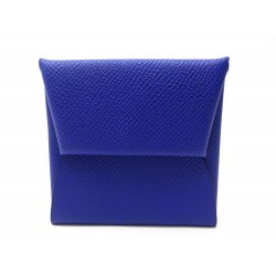 NEUF PORTE MONNAIE HERMES BASTIA EN CUIR EPSOM BLEU NEW BLEU LEATHER WALLET 184€