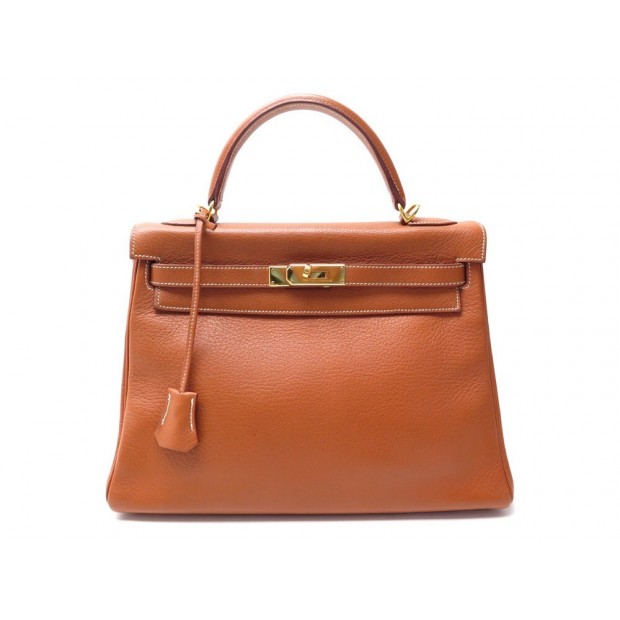 SAC A MAIN HERMES KELLY 32 RETOURNE 2000 EN CUIR CLEMENCE BRIQUE HAND BAG 9700€