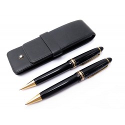 PARURE MONTBLANC MEISTERSTUCK STYLO BILLE + PORTE MINES LEGRAND + ETUI PEN 960€