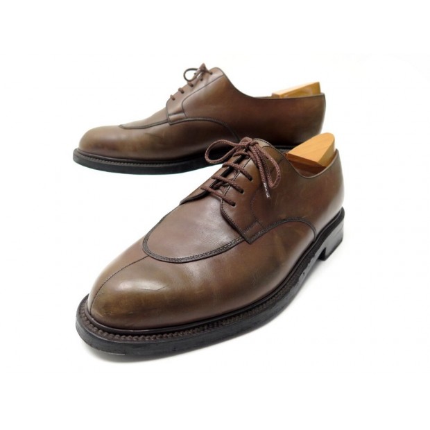 CHAUSSURES JM WESTON DERBY DEMI CHASSE 598 9E 43 LARGE CUIR MARRON SHOES 915€