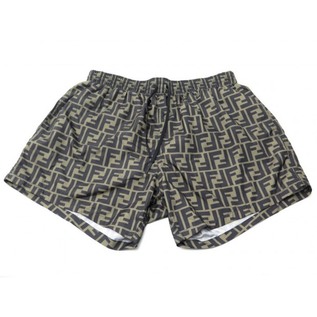 NEUF SHORT DE BAIN FENDI MONOGRAMME S 46 EN NYLON MARRON NEW SWIMSUIT 395€