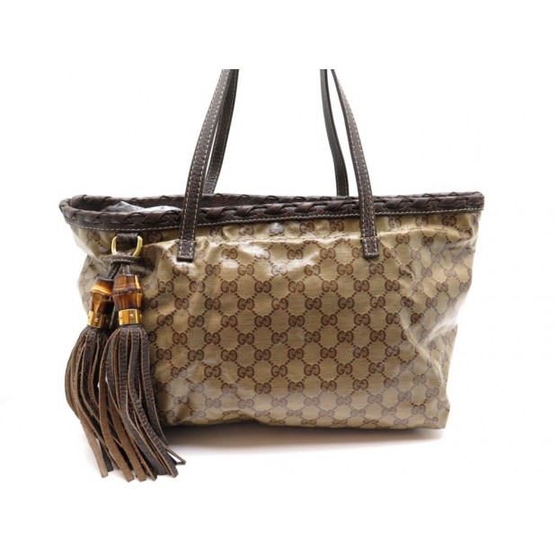 SAC A MAIN GUCCI CABAS BAMBOO TASSEL 218780 TOILE GUCCISSIMA HAND BAG 1100€