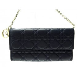 SAC PORTEFEUILLE CHRISTIAN DIOR LADY CROISIERE BANDOULIERE CUIR CANNAGE WOC 850€