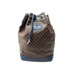 NEUF SAC A DOS LOUIS VUITTON MARIN N41237 TOILE DAMIER EBENE CUIR BLEU BACKPACK