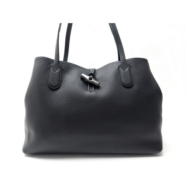 NEUF SAC A MAIN LONGCHAMP ROSEAU ESSENTIAL M L2686968 EN CUIR GRAINE NOIR 490€