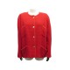 VESTE CHANEL BOUTONS LOGO CC T42 L EN TWEED ROUGE RED JACKET 4200€