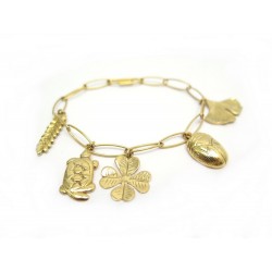 NEUF BRACELET AURELIE BIDERMANN AURELIE FW18BR04 MG T22 PLAQUE OR 290€