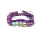 BRACELET AURELIE BIDERMANN TURQUOISE ELEPHANT FILS DE COTON VIOLET 110€