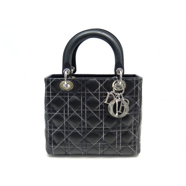 NEUF SAC A MAIN CHRISTIAN DIOR LADY M CUIR NOIR NEW BLACK LEATHER HANDBAG 3900€