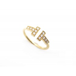 BAGUE TIFFANY & CO WIRE T48 EN OR JAUNE 18K & DIAMANTS GOLD DIAMONDS RING 2050€