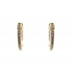 NEUF BOUCLES D'OREILLES DJULA CREOLES 1 CM OR JAUNE 18K & DIAMANTS EARRINGS 530€