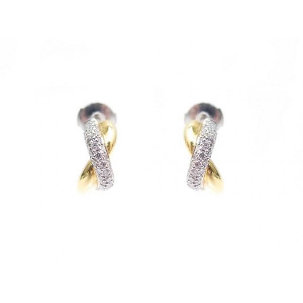 NEUF BOUCLES D'OREILLES POIRAY OR JAUNE 18K & DIAMANTS BOITE SAC EARRINGS 3750€