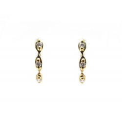 NEUF BOUCLES D'OREILLES DJULA CREOLES EN OR JAUNE 18K & DIAMANTS GOLD EARRINGS