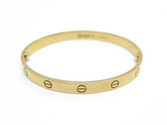bracelet cartier love 19 cm en or jaune 18k 34gr