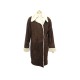 MANTEAU HERMES S 36 PEAU LAINEE CUIR MOUTON RETOURNE MARRON SHEEPSKIN COAT